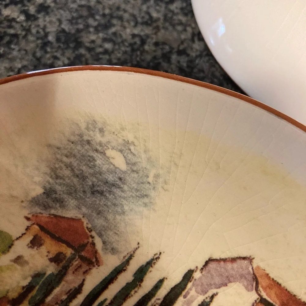 2 William Sonoma Tuscan Landscape Dipping Bowls
